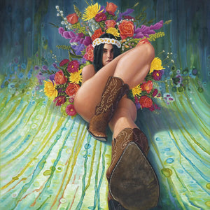 Cowboy and Angel by Chris Holm, Painting, Oil on Canvas, Size: 48 x 60 inches - Alexandria Gallery
