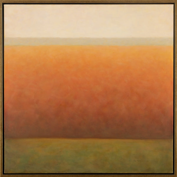 "Color Chords - Orange", Painting by Diane P. Farr, Oil on Canvas, with a Frame, 36 x 36 Inches - Alexandria Gallery