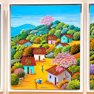 Under Pink Blossoms - Triptych - Alexandria Gallery
