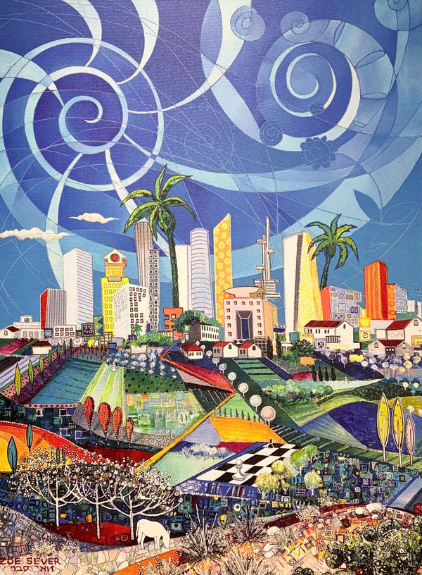 "The Tel - Aviv Gambit" by Zoe Sever, Canvas Print on Solid Wood Stretcher Bar Frame - Alexandria Gallery