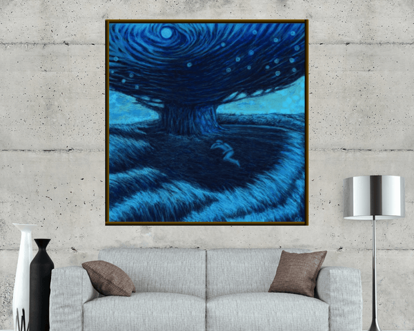 Original Painting "Under the Tree" by Olivia De Rossi 39" x 39" - ThePopUp Art Gallery