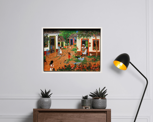 Original Painting "Our Happy Village" by Mara Toledo 11.13"x15.13" - ThePopUp Art Gallery