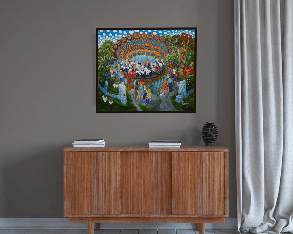 Original Painting "Carosel" by Olga Kerzner 19 3/4" x 23 5/8" - ThePopUp Art Gallery
