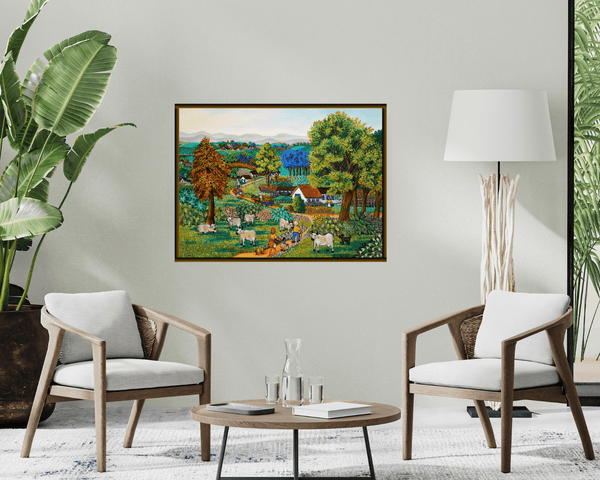 Original Painting "Santa Rita Farm" by Lucia Boccini 19 3/4" x 27 3/8" - ThePopUp Art Gallery