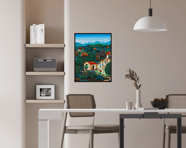 Original painting "Enchanted Meadow" by Damary Maria Zoila Pineda 11.8"x15.7" - ThePopUp Art Gallery
